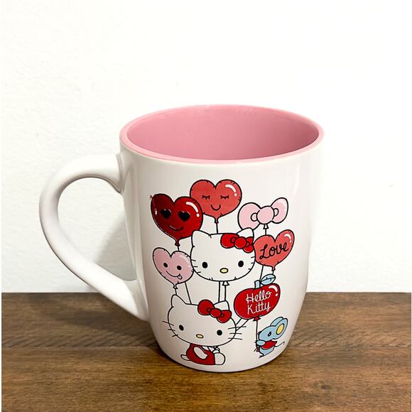 NWT: Hello Kitty -  White and Pink, Large, Ceramic, Love Balloon Mug - 25 fl oz - Picture 2 of 4
